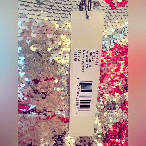 ML Monique Lhuillier Sequined Off The Shoulder Evening Dress - Picture 13 of 13